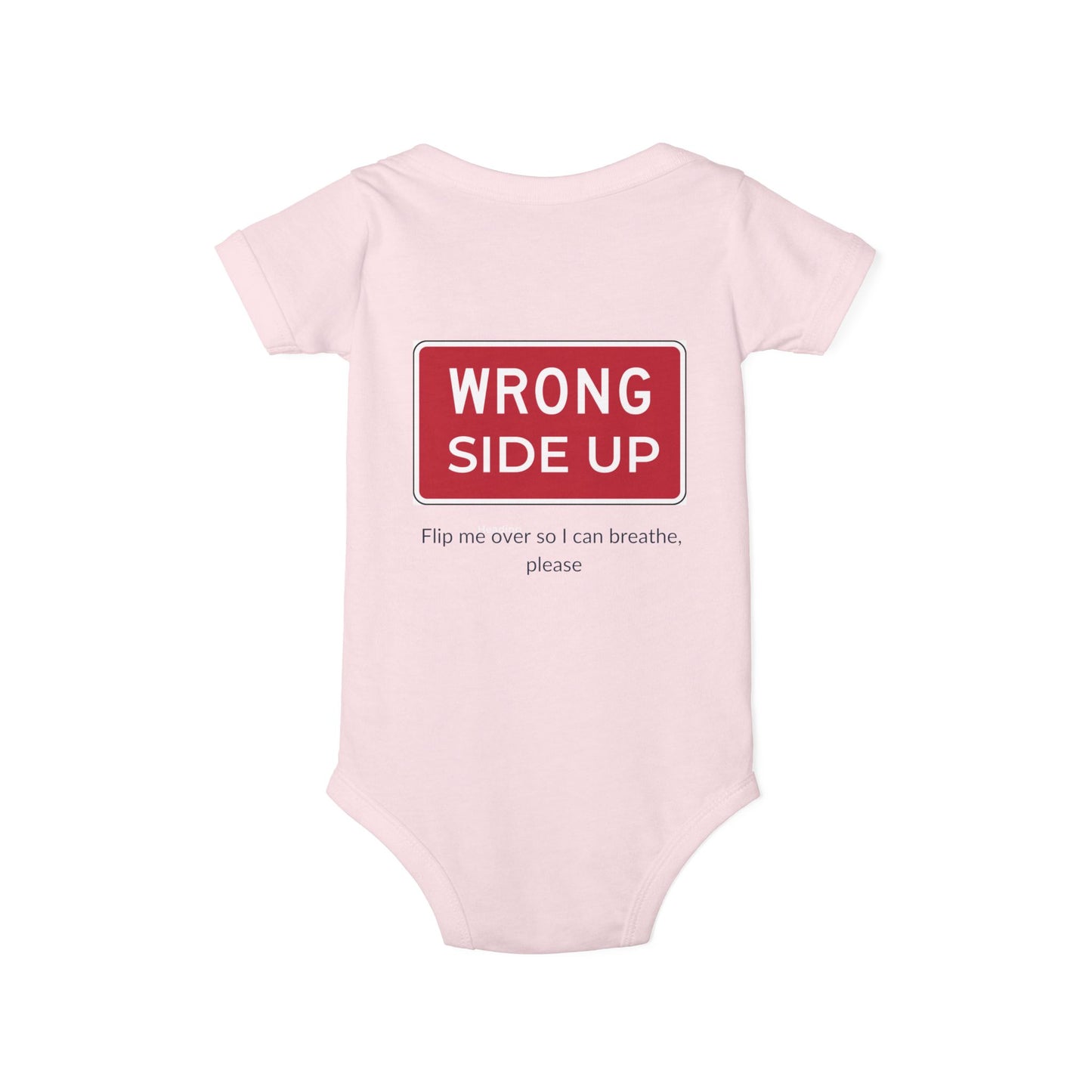 Funny Infant Jersey One Piece - "Wrong Side Up" Baby Bodysuit