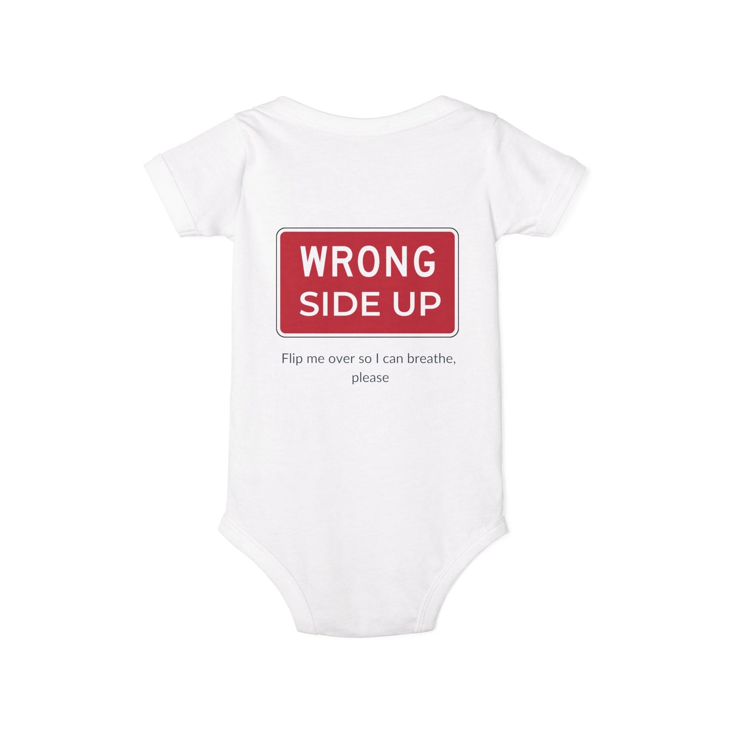 Funny Infant Jersey One Piece - "Wrong Side Up" Baby Bodysuit