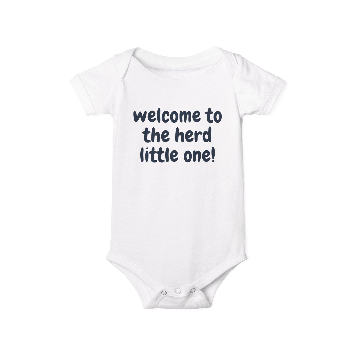 Cute Infant Jersey One Piece - 'Welcome to the Herd Little One!' & '2025... It's a Good Year to be Vaccinated'