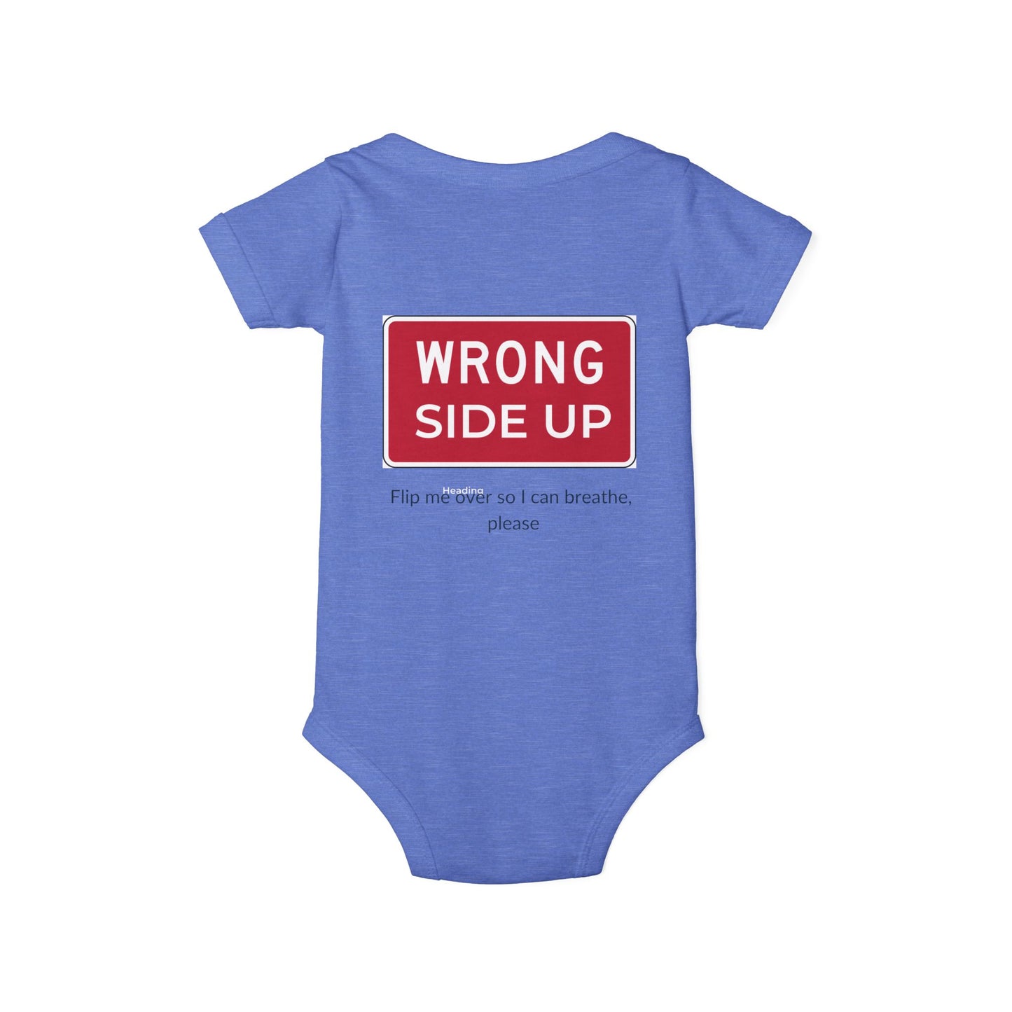 Funny Infant Jersey One Piece - "Wrong Side Up" Baby Bodysuit