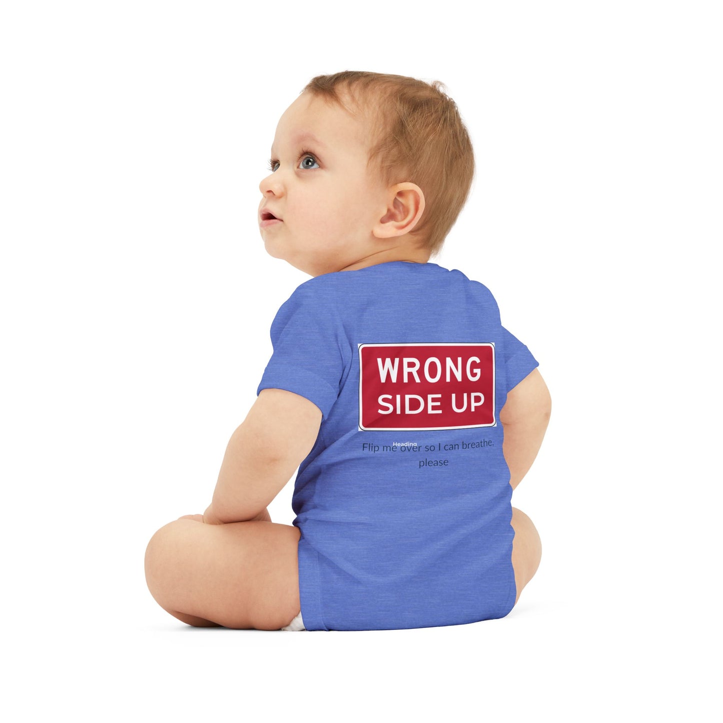 Funny Infant Jersey One Piece - "Wrong Side Up" Baby Bodysuit